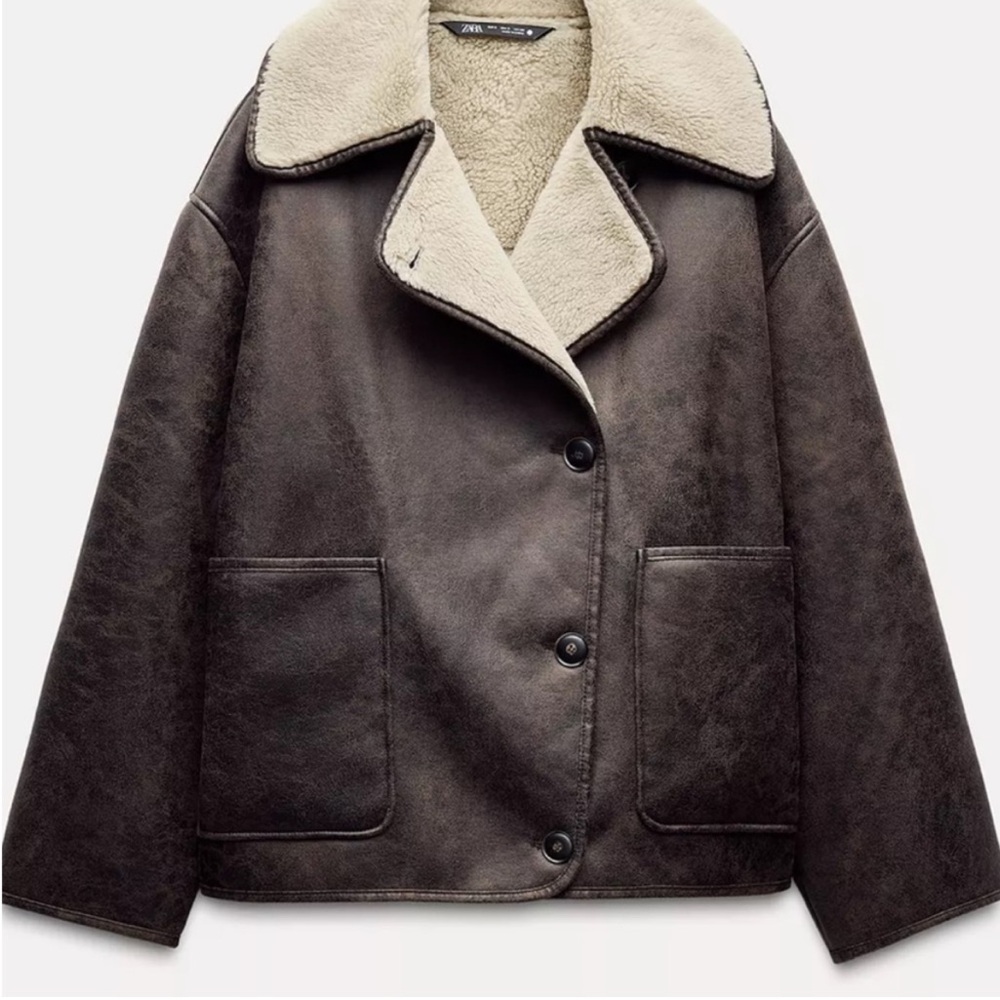 Zara double faced shearling coat
